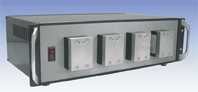 Four Model 2-1 System Modules panel-mounted in a standard 19-inch rack.